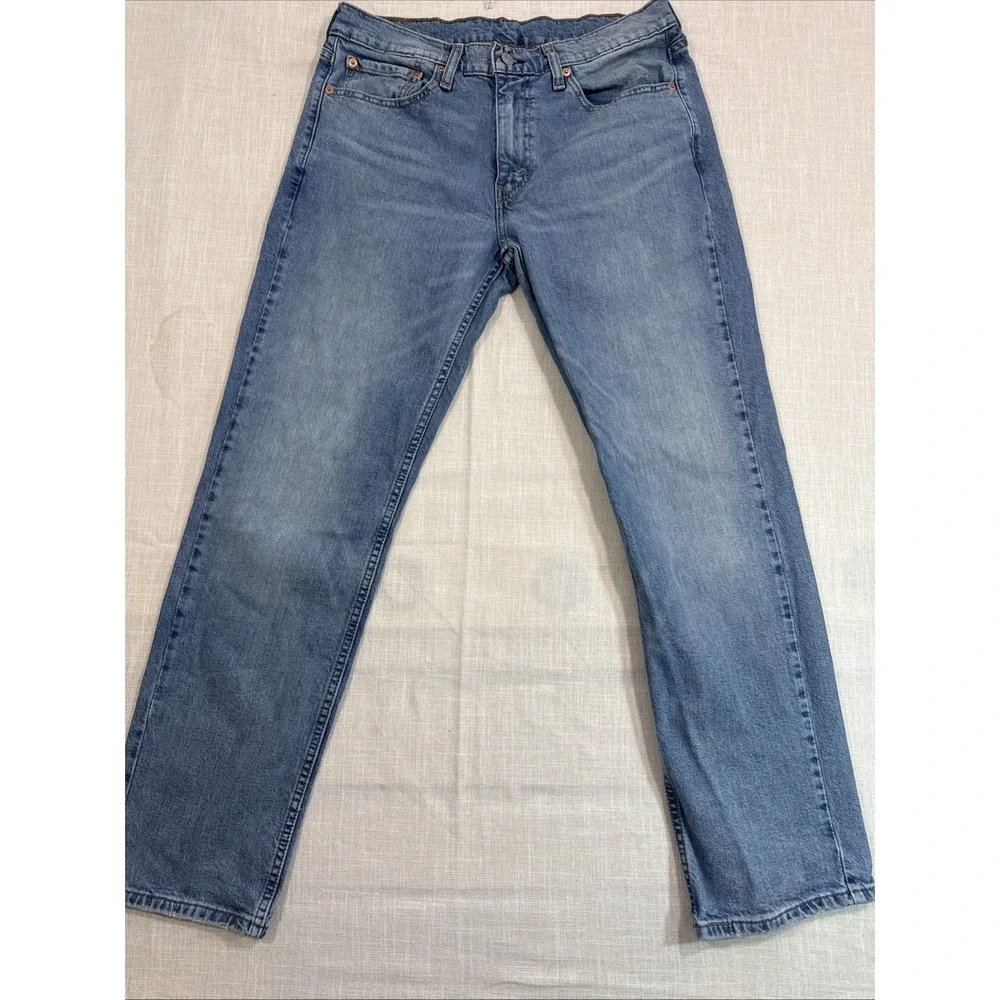 Levis 501‎ Jeans Mens 32x30 Blue Distressed Button Fly Straight Leg Ripped Denim